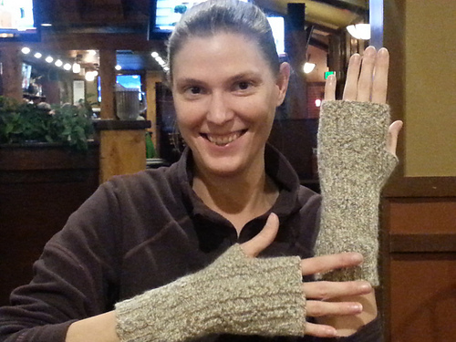 Bavarian Style Grey Fingerless Mittens photo 3