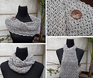 The Lacy Rainy Grey Scarf — elegant, simple, and fun to crochet.