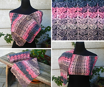 Vintage Scalloped Shawl - Light and lacy with a vintage touch — this easy 2-row repeat shawl is made with DK weight yarn and a 4.5 mm hook.