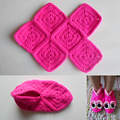 Easy Granny Square Slippers
