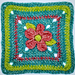 5 Petal Flower Afghan Square pattern 
