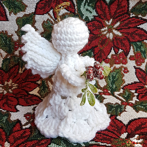 Mistletoe Christmas Angel Ornament 
