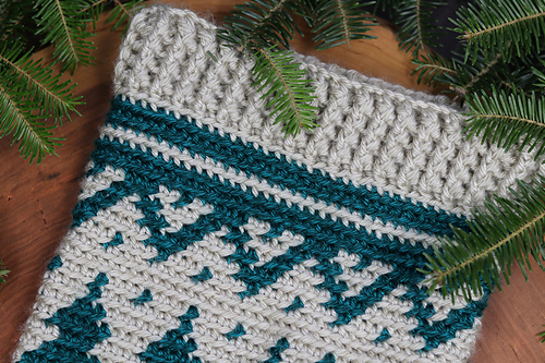 Ravelry: Wintertime Christmas Stocking pattern by Rich Textures Crochet