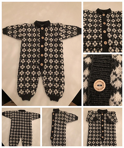 Rutete strikke baby dress - Rosita Diaz Skibenes