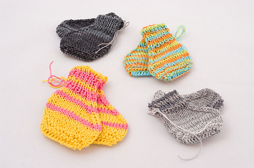 Flat Knitted Tiny Baby or Doll Socks photo 8