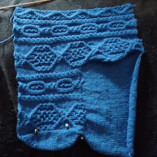 Nuts and Bolts sock, flat version, before seaming