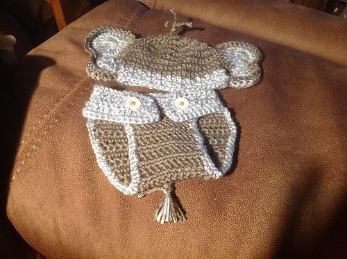 Elephant Hat and Diaper Cover for Boy or Girl photo 8