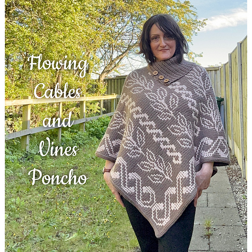Flowing Cables and Vines Poncho