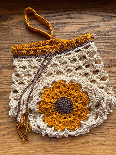 crochet sunflower bag