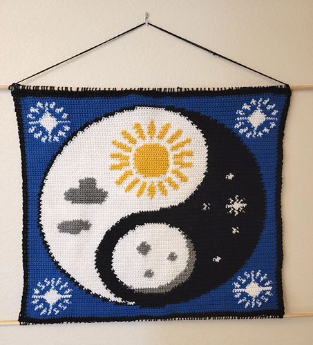 Yin Yang Sol og Måne Hengende - Louise Razanov