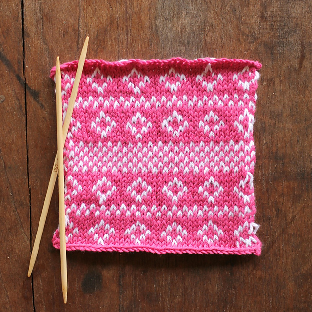 Ravelry Fair Isle Flower Check Square Pattern By Say Little Hen