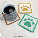 Paw Print Coaster pattern 