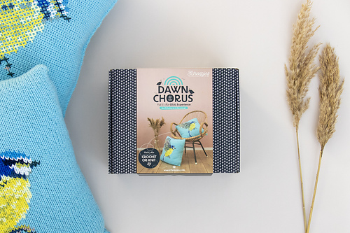 Dawn Chorus CKAL - Blue Tit Cushion (Knit) - Liz Barraclough