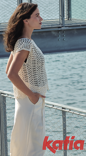 7696-8 Subtle Shimmer Lacy Summer Top