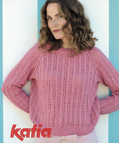 トップス cut off raglan knit Ravelry: 7691-4 Lace Top-Down Raglan Sweater pattern by Fil Katia