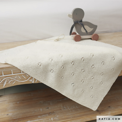 7920-2 Delicate Eyelet Baby Blanket