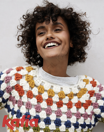 5921-13 Rainbow Granny Sweater
