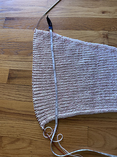 About 35 g away from being halfway thru yarn allotted for this shawl 