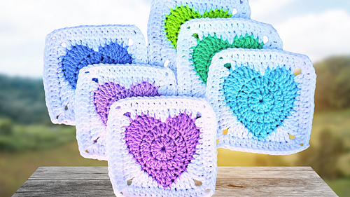 Solid Heart Granny Square