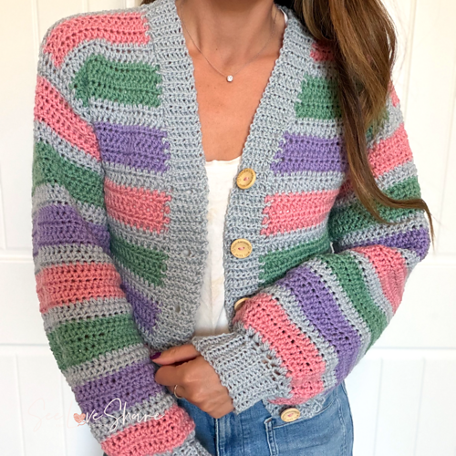Striped Crop Cardigan