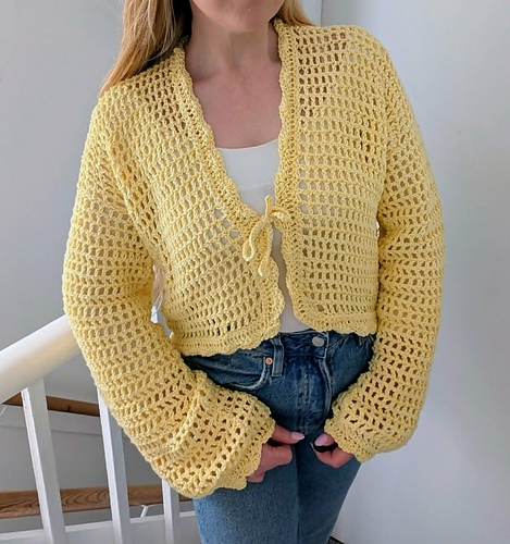 Lemon Mesh Cardigan