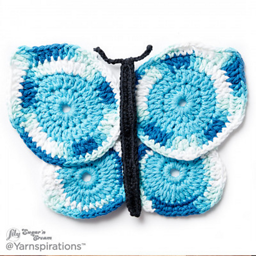 Ravelry Butterfly Crochet Dishcloth pattern by Lily / Sugar'n Cream