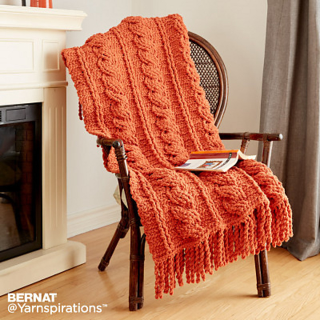 Ravelry Crochet Cables Afghan pattern by Yarnspirations Design Studio