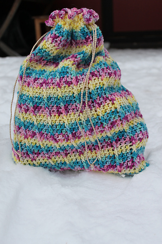 Striped Project Bag with Drawstring Closure photo 2