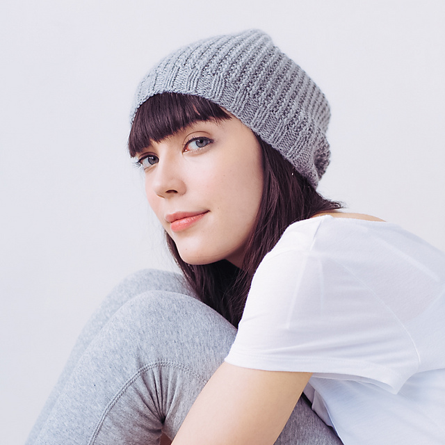 waffle stitch knit hat