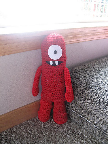 Bumpy Rød Cyclops Amigurumi - 