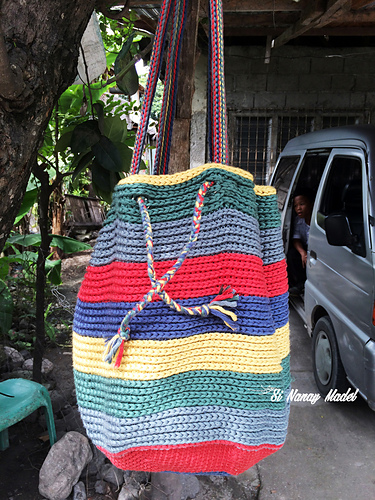 Over-sized Striped Market Bag photo 3