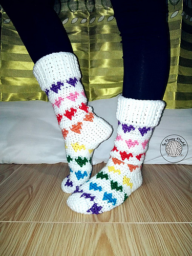 Rainbow Hearts Socks photo 2