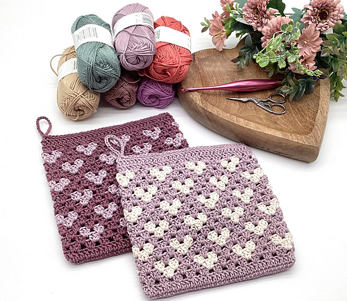 Granny Hearts Potholder