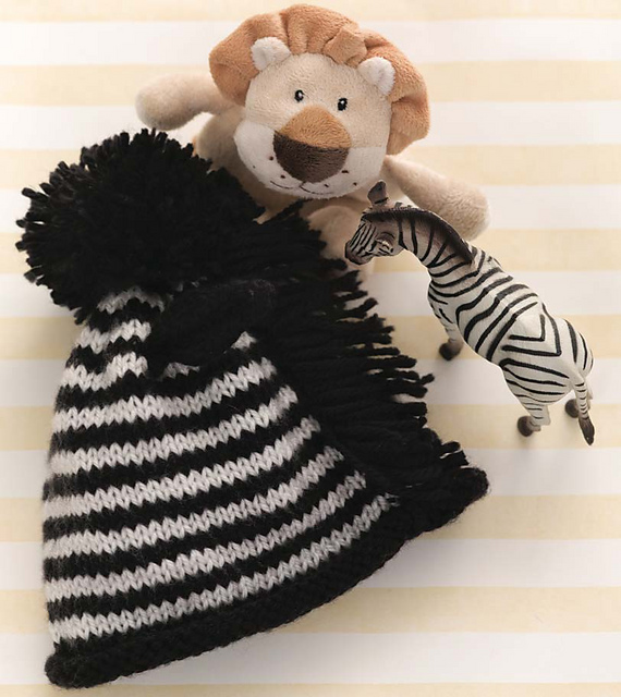 Ravelry 24 Zebra Hat pattern by Amy Bahrt