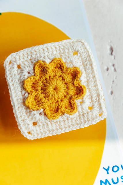 Buttercup Flower Granny Square