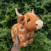 Hewie The African Flower Highland Cow pattern 