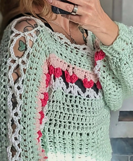 Mikki's Secret Admirer Sweater. Sleeve detail.