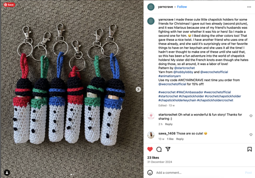 Snowman lip balm hoder crochet pattern