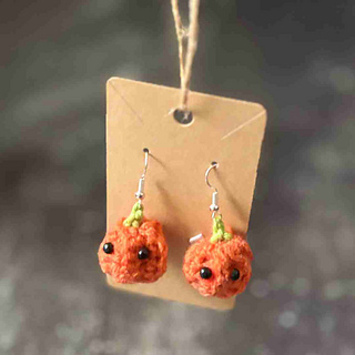 Easy crochet pumpkin earrings free pattern