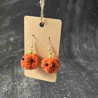 Easy crochet pumpkin earrings free pattern