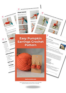 Pumpkin earrings PDF Crochet Pattern