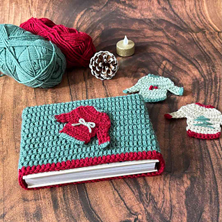 crochet book cover christmas