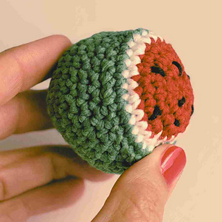 Watermelon Footbag Crochet Pattern Retro Hacky Sack