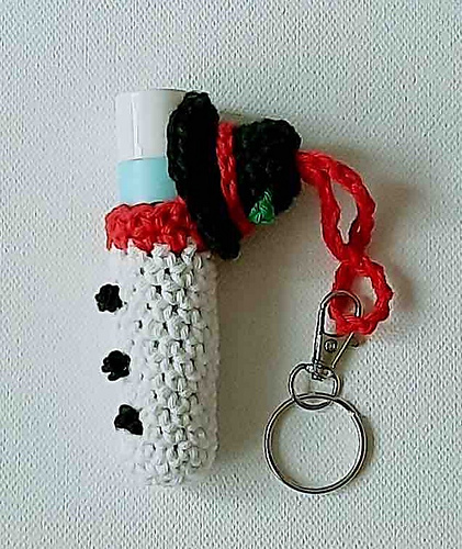Snowman Lip Balm Cozy Keychain photo 1