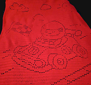 Courtney Vilneff: Red Heart Yarn, Hook: 4mm, 43in x 65in
