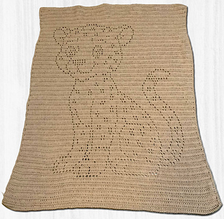 Margaret Diluzio:
Sweet Delight, 3 skeins of 4 ozs each. Hook: Size 5/F. 30in x 40in