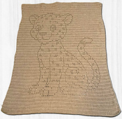 Margaret Diluzio:
Sweet Delight, 3 skeins of 4 ozs each. Hook: Size 5/F. 30in x 40in