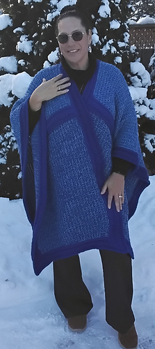 Next Level Ruana! 
Added a rope cable edge.