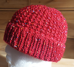 OPTION 3: seed stitch beanie with turn-up brim