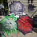 Parasols - Leaves, Skulls, Moon Jellyfish pattern 